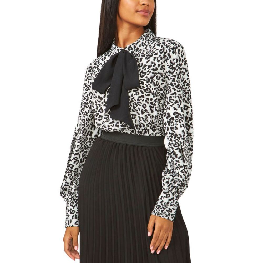 Riley Rae Animal Print Tie Front Top